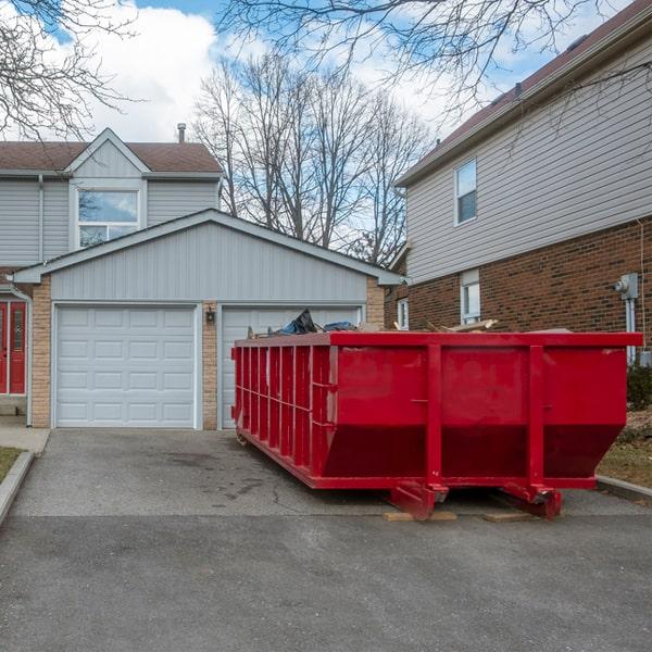 construction dumpster placed at job site